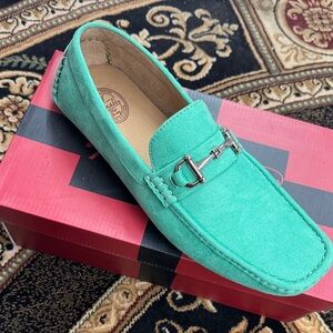 Amalfi Mint Green Loafers with Silver Accent